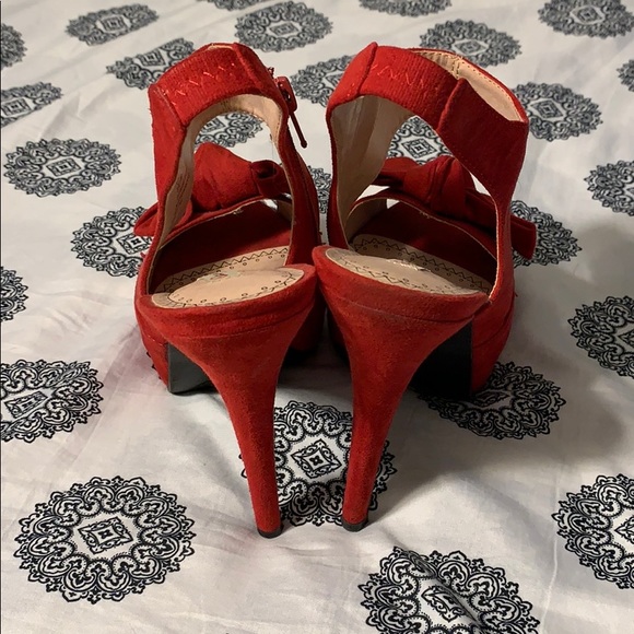 Red Suede Heels - Picture 3 of 8